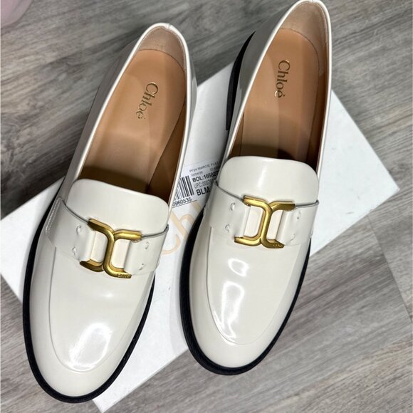 Chloé Marcie Leather Loafer Eggshell W 11 US 41 EU NIB Quiet Luxury MSRP $875 - Picture 8 of 8